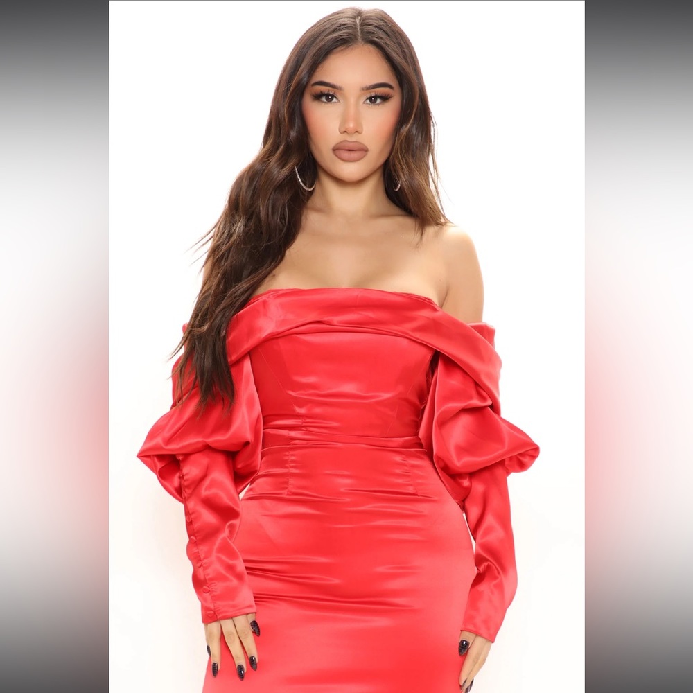 Forever Yours Satin Mini Dress in Red